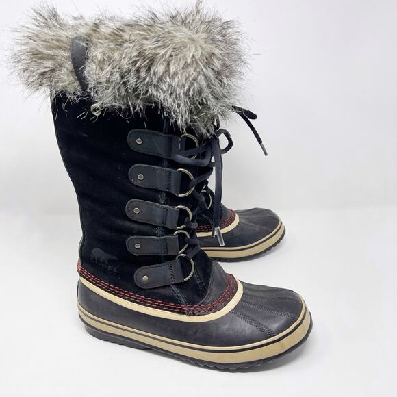 Sorel Womens Size 9 Black Joan of Arctic Waterproof Suede Leather Winter Boots - Picture 1 of 12